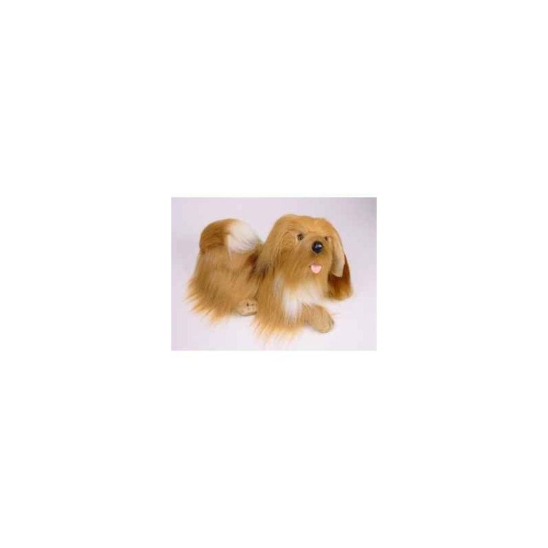 Animaux-Bois-Animaux-Bronzes propose Chien Lhasa apso 45 cm peluche animaux allongés réaliste Piutre 1256