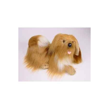 Animaux-Bois-Animaux-Bronzes propose Chien Lhasa apso 45 cm peluche animaux allongés réaliste Piutre 1256