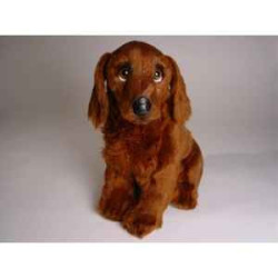 Animaux-Bois-Animaux-Bronzes propose Chien Irish setter 40 cm assis peluche réaliste Piutre 3224