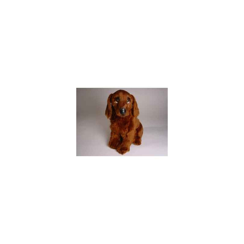 Animaux-Bois-Animaux-Bronzes propose Chien Irish setter 40 cm assis peluche réaliste Piutre 3224