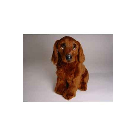 Animaux-Bois-Animaux-Bronzes propose Chien Irish setter 40 cm assis peluche réaliste Piutre 3224