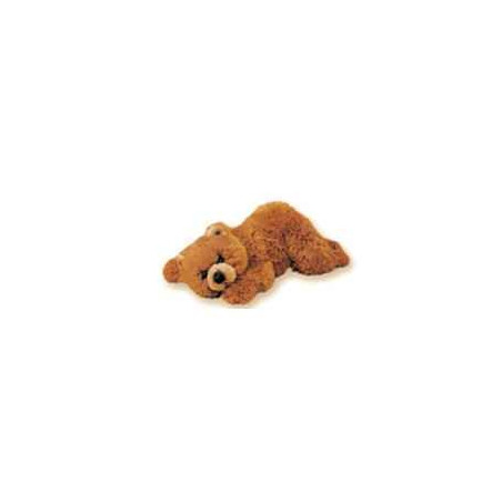 Décoration animaux Ours grizzly 35 cm peluche animaux allongés réaliste Piutre 2107