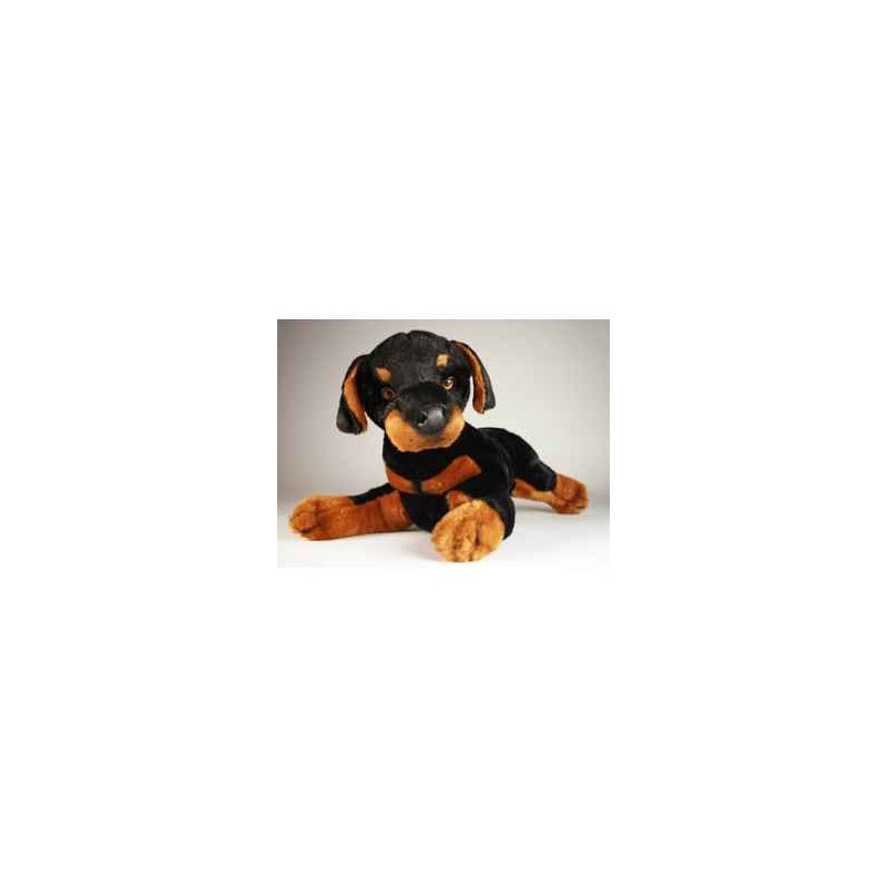 Animaux-Bois-Animaux-Bronzes propose Chien Doberman 35 cm peluche animaux allongés réaliste Piutre 269