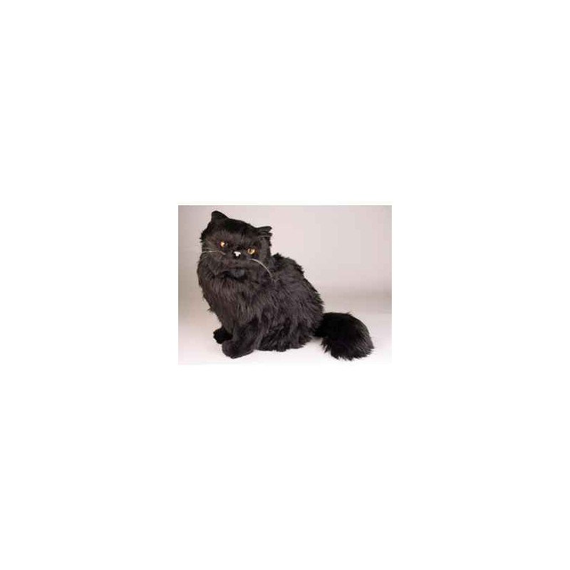 Animaux-Bois-Animaux-Bronzes propose Chat persan noir 40 cm assis réaliste Piutre