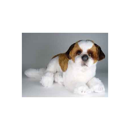 Animaux-Bois-Animaux-Bronzes propose Chien Saint Bernard 50 cm peluche animaux allongés réaliste Piutre 4228