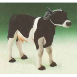  Animaux de la ferme Vache noire et blanche 130 cm peluche animaux debout réaliste Piutre 2686