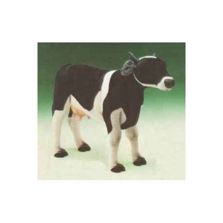 Animaux de la ferme Vache noire et blanche 130 cm peluche animaux debout réaliste Piutre 2686