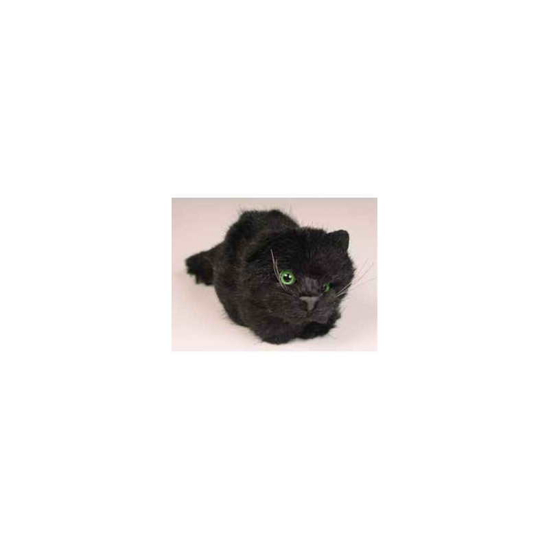 Animaux-Bois-Animaux-Bronzes propose Chaton noir 12 cm peluche animaux allongés réaliste Piutre