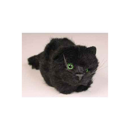 Animaux-Bois-Animaux-Bronzes propose Chaton noir 12 cm peluche animaux allongés réaliste Piutre