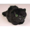 Animaux-Bois-Animaux-Bronzes propose Chaton noir 12 cm peluche animaux allongés réaliste Piutre