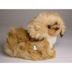 Animaux-Bois-Animaux-Bronzes propose Chien Pékinois 30 cm assis peluche réaliste Piutre 3254