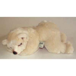 Décoration animaux Ours polaire 35 cm peluche animaux allongés réaliste Piutre 2123