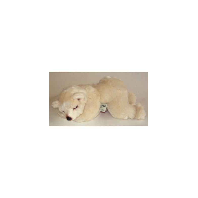 Décoration animaux Ours polaire 35 cm peluche animaux allongés réaliste Piutre 2123