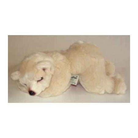 Décoration animaux Ours polaire 35 cm peluche animaux allongés réaliste Piutre 2123