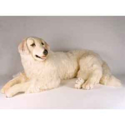 Animaux-Bois-Animaux-Bronzes propose Chien Berger de Maremme 110 cm peluche animaux allongés réaliste Piutre 3212