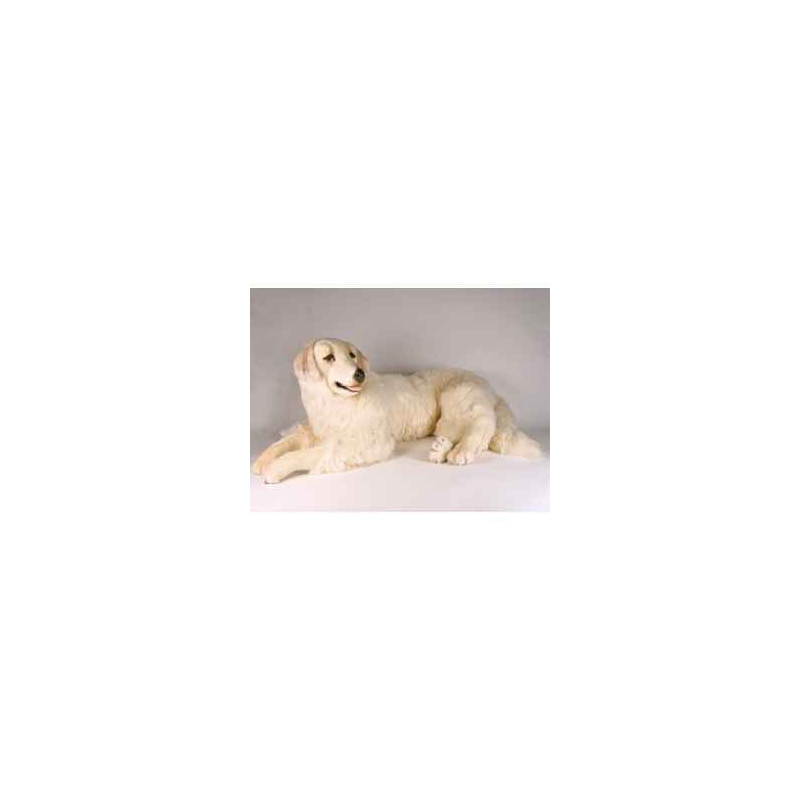 Animaux-Bois-Animaux-Bronzes propose Chien Berger de Maremme 110 cm peluche animaux allongés réaliste Piutre 3212