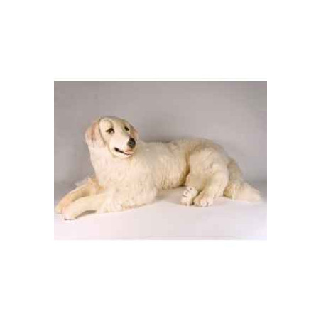 Animaux-Bois-Animaux-Bronzes propose Chien Berger de Maremme 110 cm peluche animaux allongés réaliste Piutre 3212