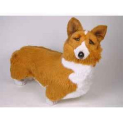 Animaux-Bois-Animaux-Bronzes propose Chien Welsh Corgi Pembroke 65 cm peluche animaux debout réaliste Piutre 1220