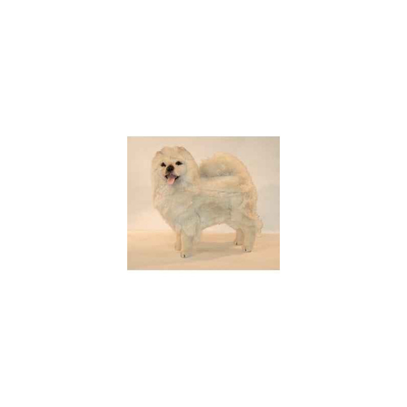 Animaux-Bois-Animaux-Bronzes propose Chien Chow chow beige 70 cm peluche animaux debout réaliste Piutre 3342