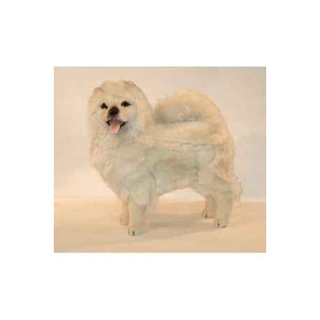 Animaux-Bois-Animaux-Bronzes propose Chien Chow chow beige 70 cm peluche animaux debout réaliste Piutre 3342