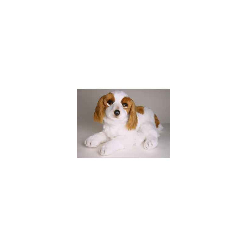 Animaux-Bois-Animaux-Bronzes propose Chien Epagneul cavalier king charles 45 cm peluche animaux allongés réaliste Piutre 1293