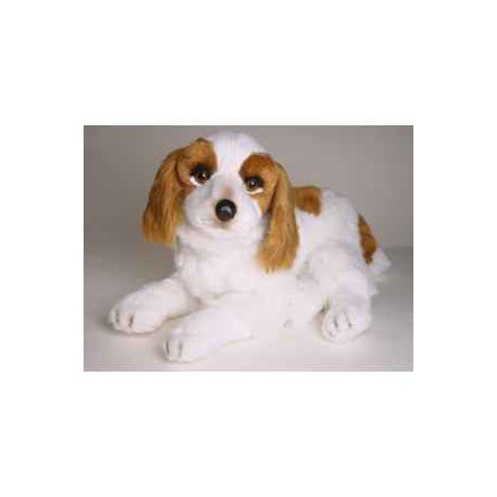 Animaux-Bois-Animaux-Bronzes propose Chien Epagneul cavalier king charles 45 cm peluche animaux allongés réaliste Piutre 1293