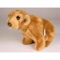 Décoration animaux Miniature ours grizzly 24 cm assis peluche réaliste Piutre 4292