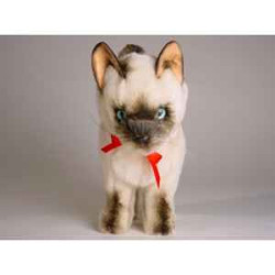 Animaux-Bois-Animaux-Bronzes propose Chat siamois 30 cm peluche animaux debout réaliste Piutre