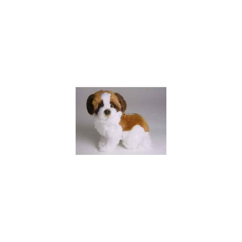 Animaux-Bois-Animaux-Bronzes propose Chien Saint Bernard 28 cm assis peluche réaliste Piutre 1306