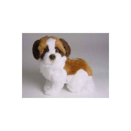 Animaux-Bois-Animaux-Bronzes propose Chien Saint Bernard 28 cm assis peluche réaliste Piutre 1306