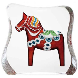 Décoration animaux en verre Cheval de dalécarlie , rouge , traditionnel design r ljubez Mats Jonasson -26126