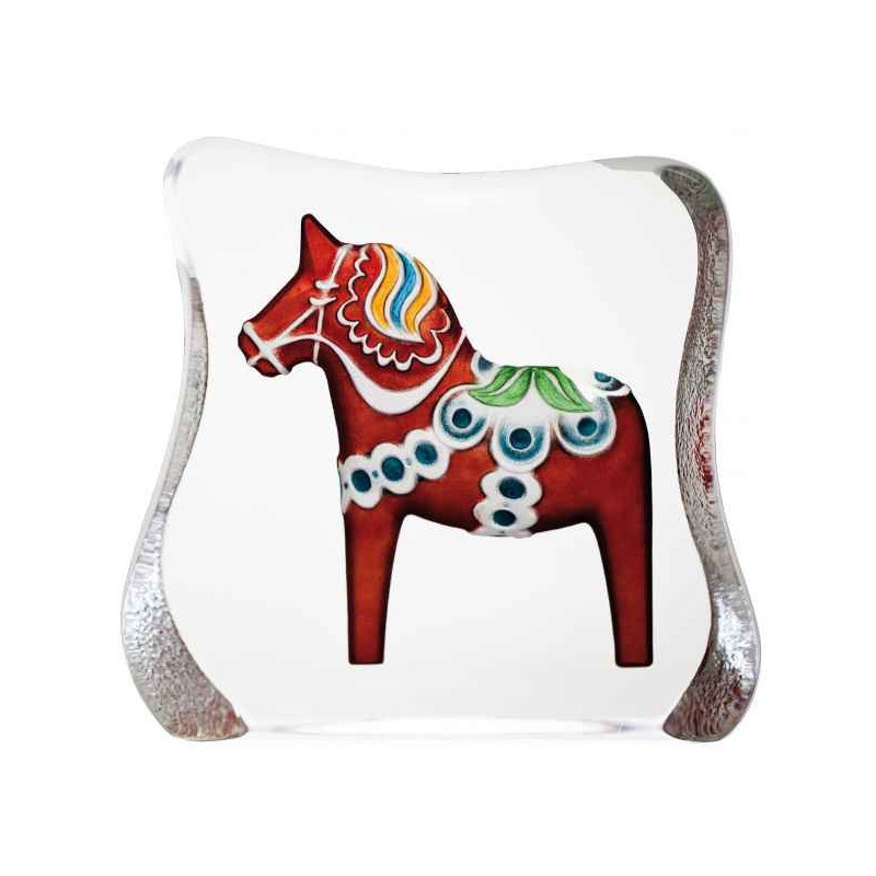 Décoration animaux en verre Cheval de dalécarlie , rouge , traditionnel design r ljubez Mats Jonasson -26126