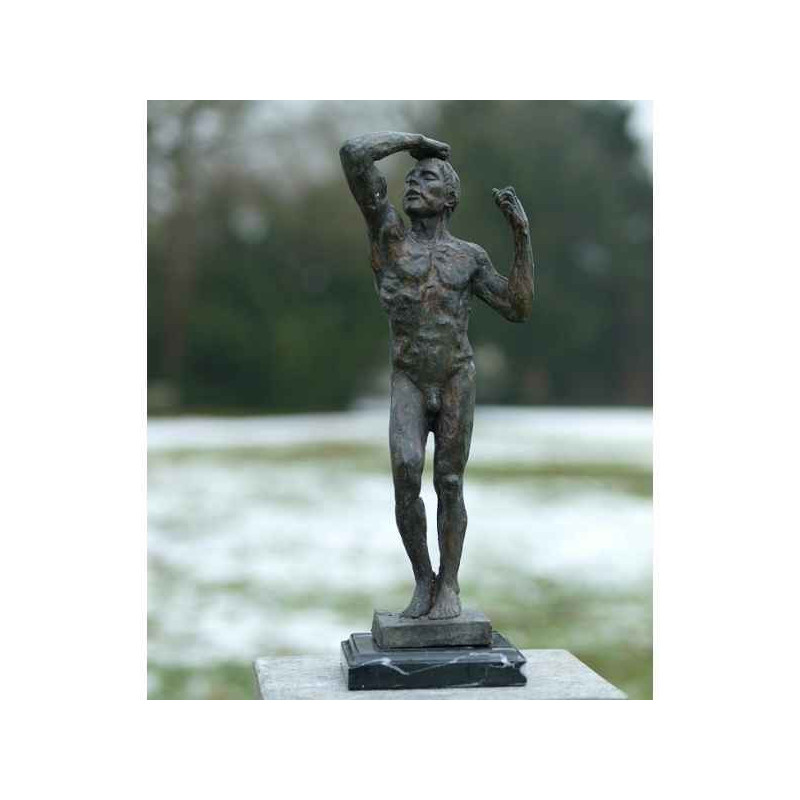 Décoration Statuette bronze personnage Homme nu de rodin 45 cm bronze -B88025