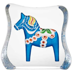 Décoration animaux en verre Cheval de dalécarlie , bleu , traditionnel design r ljubez Mats Jonasson -26127
