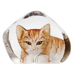 Décoration animaux en verre Chat, brun, grand Mats Jonasson -33868