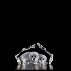 Décoration animaux en verre Bébés phoques Mats Jonasson -33806