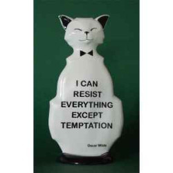 Animaux-Bois-Animaux-Bronzes.com propose Chat wild cat resist temptation wic04