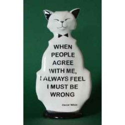 Animaux-Bois-Animaux-Bronzes.com propose Chat wild cat i must be wrong wic02