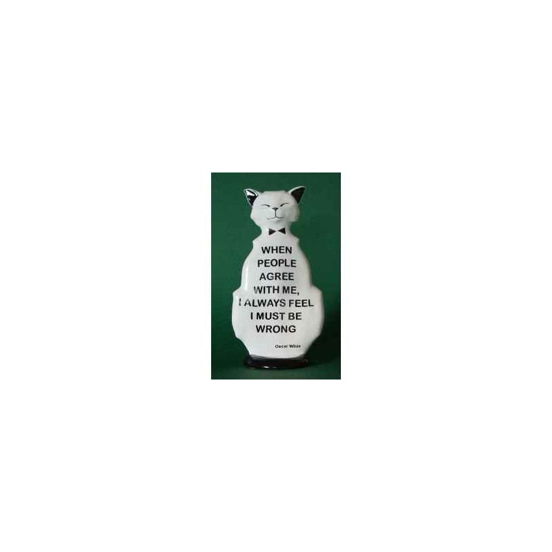 Animaux-Bois-Animaux-Bronzes.com propose Chat wild cat i must be wrong wic02
