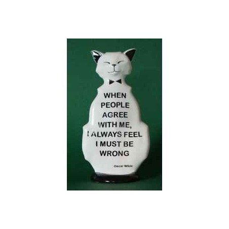 Animaux-Bois-Animaux-Bronzes.com propose Chat wild cat i must be wrong wic02