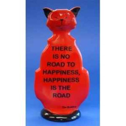 Animaux-Bois-Animaux-Bronzes.com propose Chat wise cat road to happiness wic05
