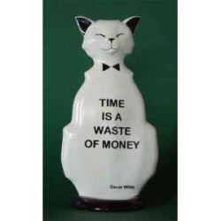 Animaux-Bois-Animaux-Bronzes.com propose Chat wild cat time is a waste wic03