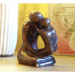 Décoration Statuette bronze personnage Mère et enfant/abstrait -AN0637BR-BI