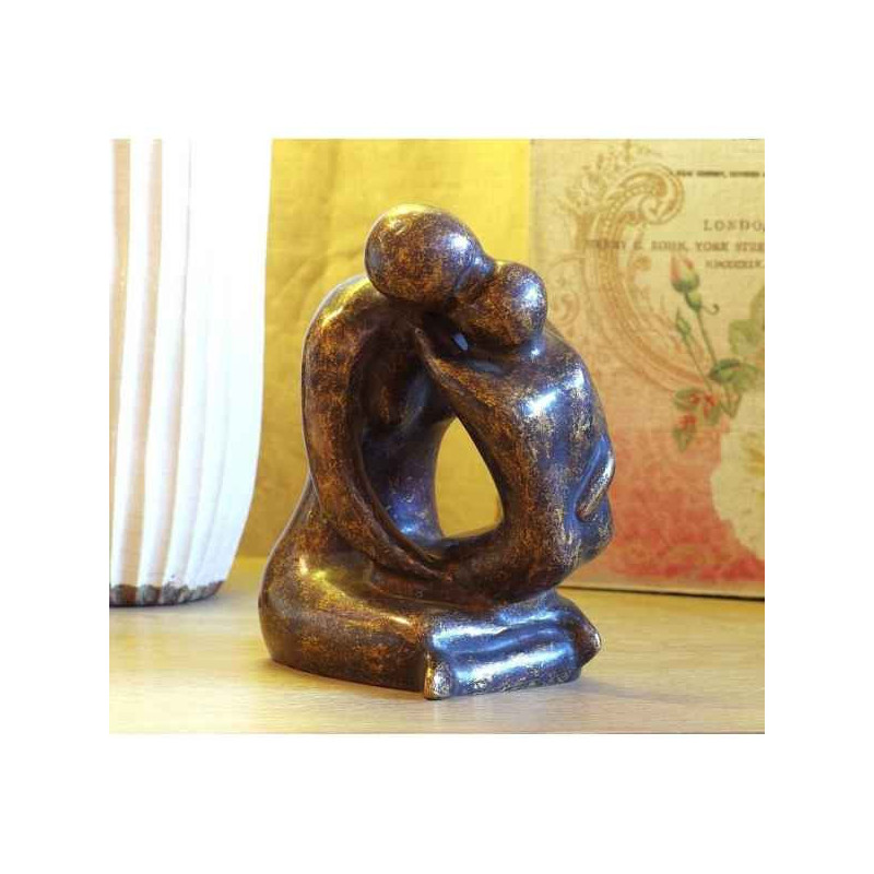 Décoration Statuette bronze personnage Mère et enfant/abstrait -AN0637BR-BI