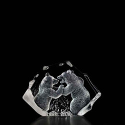 Décoration animaux en verre Ours combattant Mats Jonasson -33757