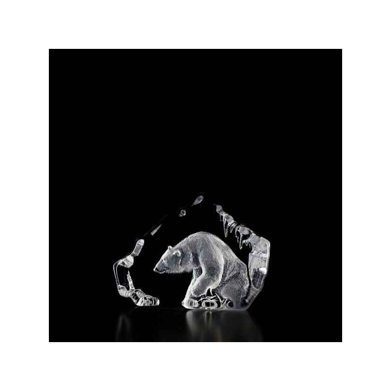 Décoration animaux en verre Ours blanc Mats Jonasson -33598