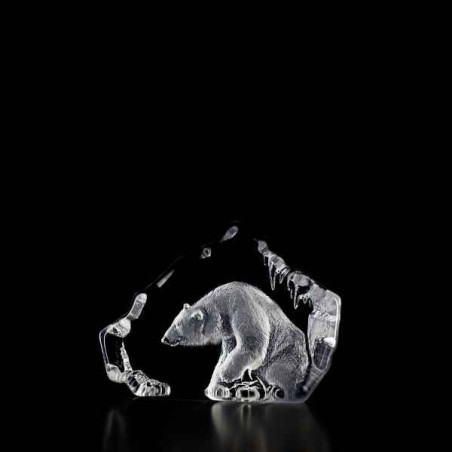 Décoration animaux en verre Ours blanc Mats Jonasson -33598