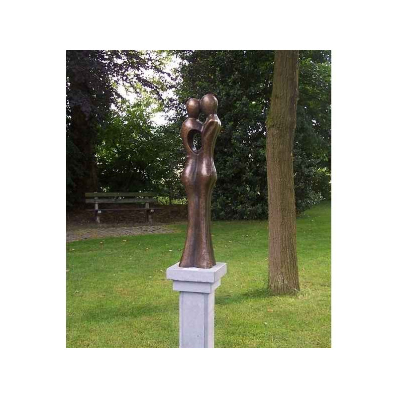 Décoration Statuette bronze personnage Couple d'amour abstrait 80 cm AN0718BR-BI-L