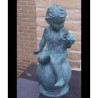 Décoration Statuette bronze personnage Garcon assis sur boule -GA0419BRW-V-F