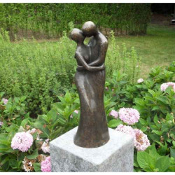 Décoration Statuette bronze personnage Couple d'amour moderne -AN1637BR-BI